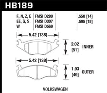 Load image into Gallery viewer, Hawk 79-84 Volswagen Rabbit / 85-90 Volkswagen Cabriolet DTC-60 Race Front Brake Pads Brake Pads - Racing Hawk Performance   
