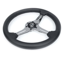 Load image into Gallery viewer, NRG Light Weight Gaming Steering Wheel - 350mm 3 Chrome Silver Spokes Perforated Leather | ST-018CH-PR
