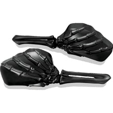 Load image into Gallery viewer, Kuryakyn Skeleton Hand Mirrors Black/Black Kuryakyn
