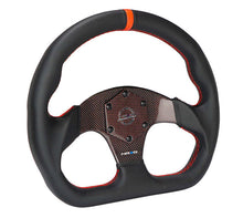 Load image into Gallery viewer, NRG Carbon Fiber Flat Bottom Steering Wheel (320mm) Red CF Center w/Red Stitch/Center Mark | RST-024CF/RD

