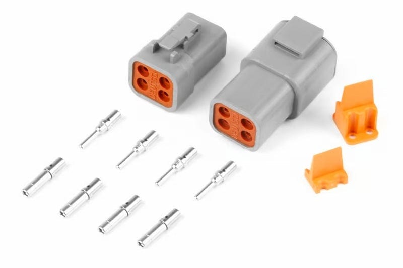 Haltech HALHT-031204 Haltech Matching Set of Deutsch DTP-4 Connectors (25 Amp) Plug & Pins