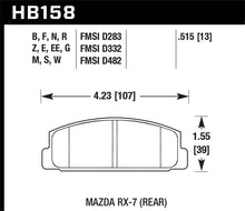 Load image into Gallery viewer, Hawk Performance HAWKHB158G.515 Hawk 03-05 Mazda 6 / 84-95 Mazda RX-7 DTC-60 Race Rear Brake Pads
