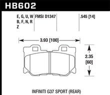 Load image into Gallery viewer, Hawk Performance HAWKHB602G.545 Hawk 10-11 Infiniti FX50 / 09-10 G37 / 09-10 Nissan 370Z DTC-60 Race Rear Brake Pads
