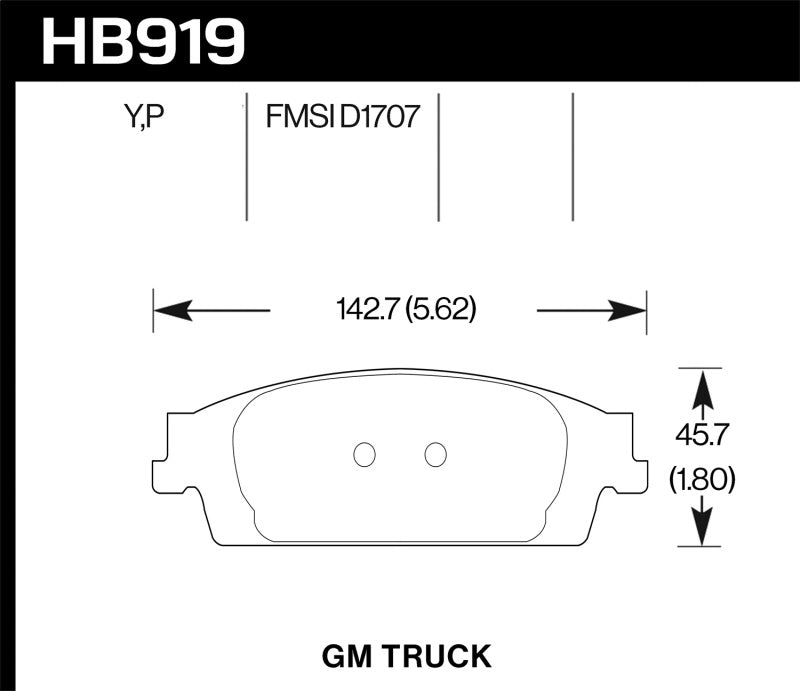 Hawk Performance HAWKHB919Y.670 Hawk 14-18 Chevy Silverado Street LTS Rear Brake Pads