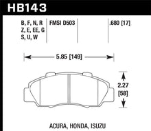 Load image into Gallery viewer, Hawk Performance HAWKHB143B.680 Hawk 1997-1997 Acura CL 3.0 HPS 5.0 Front Brake Pads
