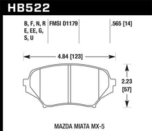 Load image into Gallery viewer, Hawk Performance HAWKHB522B.565 Hawk 2006-2006 Mazda MX-5 Miata Club Spec HPS 5.0 Front Brake Pads
