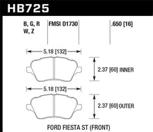 Load image into Gallery viewer, Hawk Performance HAWKHB725Z.650 Hawk 2014 Ford Fiesta ST Performance Ceramic Front Brake Pads
