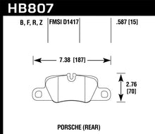 Load image into Gallery viewer, Hawk Performance HAWKHB807Z.587 Hawk 2014 Porsche 911 Performance Ceramic Street Rear Brake Pads
