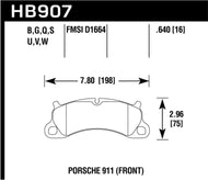 Hawk 2016 Porsche 911 Carrera S HPS 5.0 Front Brake Pads | HB907B.640