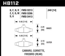 Load image into Gallery viewer, Hawk Performance HAWKHB112N.540 Hawk 84-96 Corvette /88.5-97 Pontiac Firebird HP+ Street Rear Brake Pad
