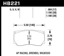 Load image into Gallery viewer, Hawk Performance HAWKHB221U.787 Hawk AP Racing/Wilwood DTC-70 Race Brake Pads
