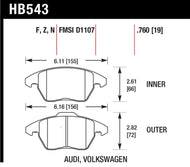 Hawk Performance HAWKHB543F.760 Hawk Audi A3 Quattro / VW EOS / Golf / Jetta / Passat / Rabbit HPS Front Brake Pads