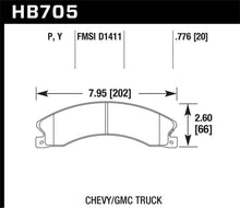 Load image into Gallery viewer, Hawk Performance HAWKHB705Y.776 Hawk Chevy/GMC Express/Silverado/Savana/Sierra 15/25/35/4500 SuperDuty Rear LTS Brake Pads
