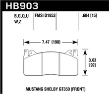 Load image into Gallery viewer, Hawk Performance HAWKHB903Q.604 Hawk DTC-80 15-17 Ford Mustang Shelby GT350/GT350R Front Brake Pads
