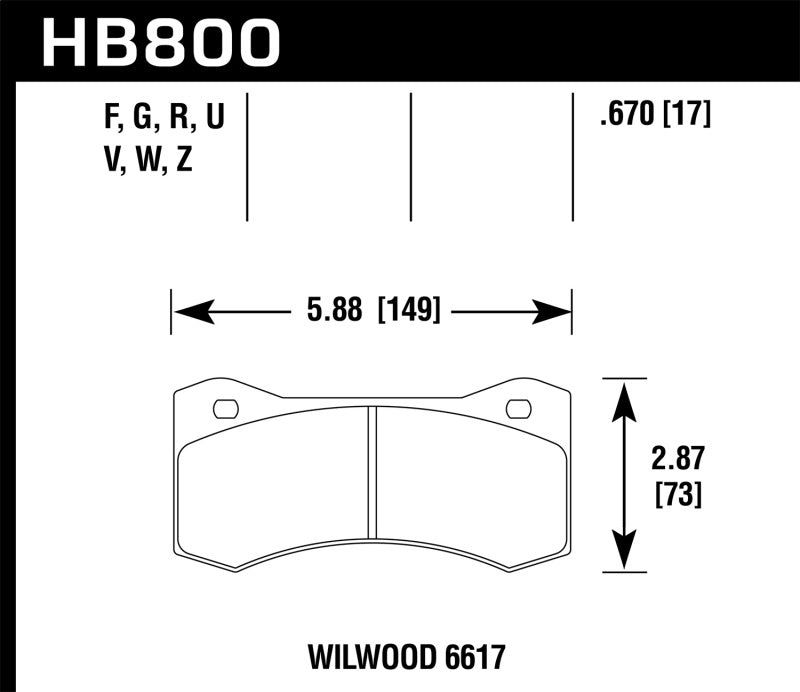 Hawk Performance HAWKHB800D.800 Hawk ER-1 Motorsports Brake Pads