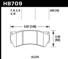 Load image into Gallery viewer, Hawk Performance HAWKHB709F.630 Hawk Performance Alcon Mono 6, Model 4497 HPS Street Brake Pads
