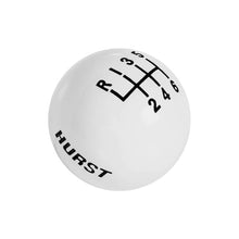Load image into Gallery viewer, HURST HUR1630185 HURST SHFTR KNOB-WHITE 6 SPD (3/8-16) LOGO
