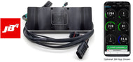 N63 JB4 tuner for BMW by Burger Motorsports with wiring harness and optional JB4 app shown on smartphone