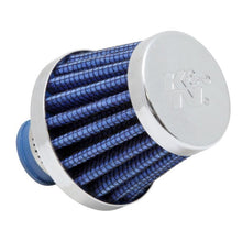 Load image into Gallery viewer, K&amp;N Engineering Air Filters - Universal Fit K&amp;N 2in Base OD x .375in Flange ID x 1.75in H Rubber Base Crankcase Vent Filter - Blue
