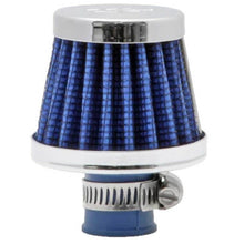 Load image into Gallery viewer, K&amp;N Engineering Air Filters - Universal Fit K&amp;N 2in Base OD x .375in Flange ID x 1.75in H Rubber Base Crankcase Vent Filter - Blue
