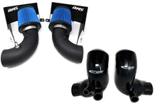 Load image into Gallery viewer, BMS Kia Stinger / Genesis G70 3.3L V6 Performance Dual Intake Intakes Burger Motorsports, Inc. Blue Filters with Matte Black Pipes Yes add silicone turbo inlets [Save $80.00]
