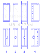 King Engine Bearings KINGMB427AM0.75 King Engine Bearings ChevrolET 173 V6 (Size +0.75mm) Main Bearing Set