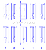 King Engine Bearings KINGMB5521AM0.25 King Engine Bearings Chrysler 2.2 (Size +0.25mm) Main Bearing Set
