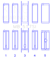King Engine Bearings KINGMB517SI040 King Engine Bearings Chrysler 360 Crankshaft Main Bearings
