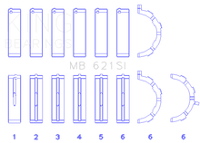 Load image into Gallery viewer, King Engine Bearings KINGMB621SI0.25 King Engine Bearings Ford 415 (Size +0.25mm) Main Bearing Set
