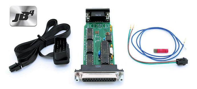 Lexus JB4 upgrade kit tuner components including circuit board, wiring harness, and connectors by Burger Motorsports