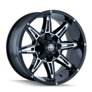 Mayhem Wheels - Cast Mayhem 8090 Rampage 17x9 / 5x114.3 BP / 18mm Offset / 87mm Hub Black w/ Milled Spokes Wheel