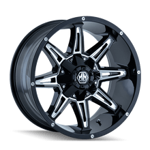 Load image into Gallery viewer, Mayhem Wheels - Cast Mayhem 8090 Rampage 17x9 / 5x127 BP / 18mm Offset / 87mm Hub Black w/ Milled Spokes Wheel

