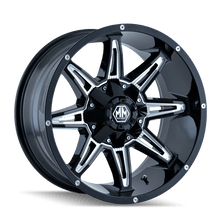 Load image into Gallery viewer, Mayhem Wheels - Cast Mayhem 8090 Rampage 18x9 / 8x180 BP / 18mm Offset / 124.1mm Hub Black w/ Milled Spokes Wheel

