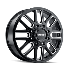 Load image into Gallery viewer, Mayhem Wheels - Cast Mayhem 8107D Cogent Dually 20x8.25/8x165.1 BP/115mm Offset/121.3mm Hub Black w/ Milled Spokes Wheel
