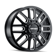Load image into Gallery viewer, Mayhem Wheels - Cast Mayhem 8107D Cogent Dually 20x8.25 / 8x210 BP / 115mm Offset / 154.2mm Hub Blk w/Milled Spokes Wheel
