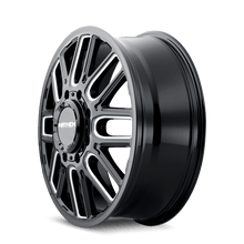 Load image into Gallery viewer, Mayhem Wheels - Cast Mayhem 8107D Cogent Dually 22x8.25 / 8x200 BP / 115mm Offset / 142mm Hub Black w/Milled Spokes Wheel
