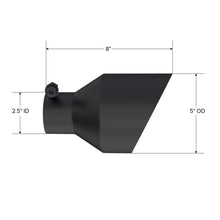 Load image into Gallery viewer, MBRP Tips MBRP Black-Coated Tip 2.5in ID, 5in OD Out, 8in Length, Angle Cut, Dual Wall
