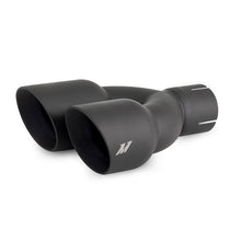 Load image into Gallery viewer, Mishimoto MISMMEXH-TIP-FSTBK Mishimoto Dual Offset Tips 2.5in Inlet 3in Outlet Slash Cut - Black
