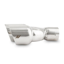 Load image into Gallery viewer, Mishimoto MISMMEXH-TIP-FSTP Mishimoto Dual Offset Tips 2.5in Inlet 3in Outlet Slash Cut - Polished

