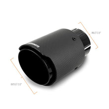 Load image into Gallery viewer, Mishimoto Muffler Mishimoto 2x Carbon Fiber Muffler Tip 2.5in Inlet 3.5in Outlet Black
