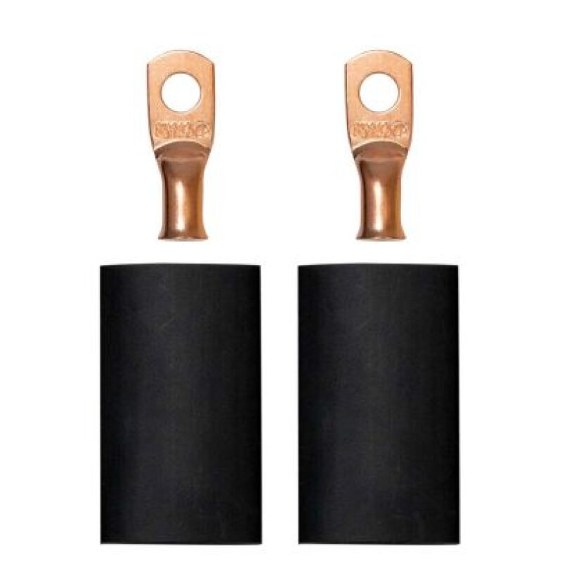 Moroso MOR74160 Moroso 1/4in Dia Stud 8 GA Wire Crimp/Solder Battery Cable Terminal Kit (2 Pack)