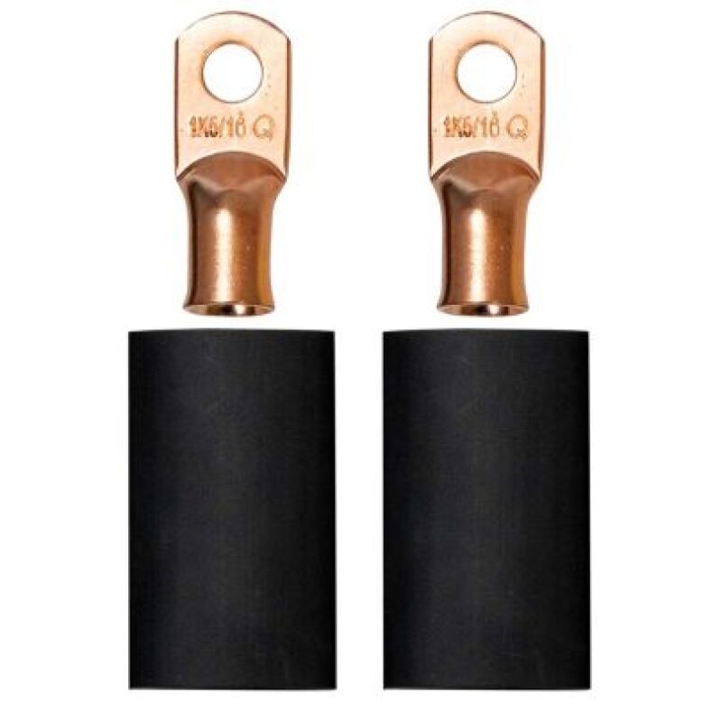 Moroso MOR74165 Moroso 5/16in Dia Stud 1 GA Wire Crimp/Solder Battery Cable Terminal Kit (2 Pack)