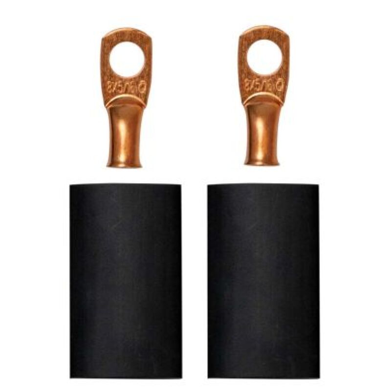 Moroso MOR74162 Moroso 5/16in Dia Stud 8 GA Wire Crimp/Solder Battery Cable Terminal Kit (2 Pack)
