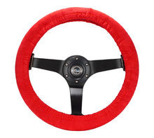 Load image into Gallery viewer, NRG Steering Wheels NRG Steering Wheel Cover - Red Stretch Micro Fiber w/ NRG Tag
