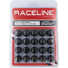 Load image into Gallery viewer, Raceline Lug Nuts Raceline Spline Lug Nut Kit with Spline Key 12 x 1.5 - 20 Pack - Black
