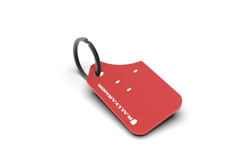 Rally Armor RALRAKEYCHNRED Rally Armor Mini UR Mud Flap Keychain - Red w/ White Logo