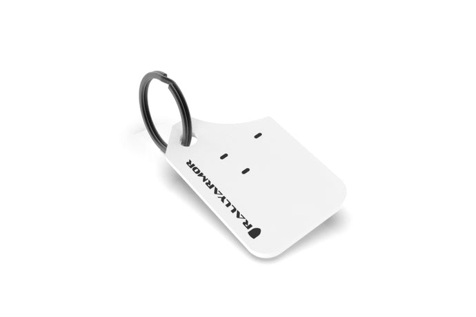 Rally Armor RALRAKEYCHNWH Rally Armor Mini UR Mud Flap Keychain - White w/ Black Logo