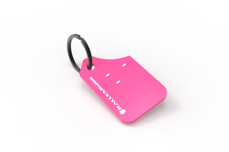 Rally Armor RALRAKEYCHNPK Rally Armor Pink Key Chain White Logo