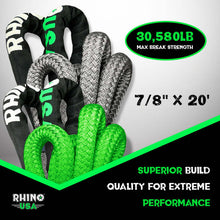 Load image into Gallery viewer, Rhino USA Cargo Tie-Downs Rhino USA Kinetic Energy Recovery Rope (7/8In X 20Ft) Gray
