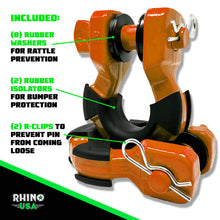 Load image into Gallery viewer, Rhino USA Shackle Kits Rhino USA 8T Super Shackle 2-Pack (Orange)
